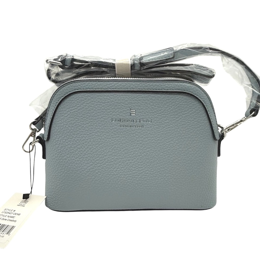 London Fog Collection Denim Blue Ellie Dome‎ Crossbody Bag Purse NWT